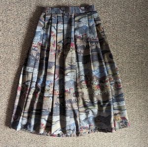 Geiger Vintage Wool Skirt Size 40 Pleated A-Line Skirt
